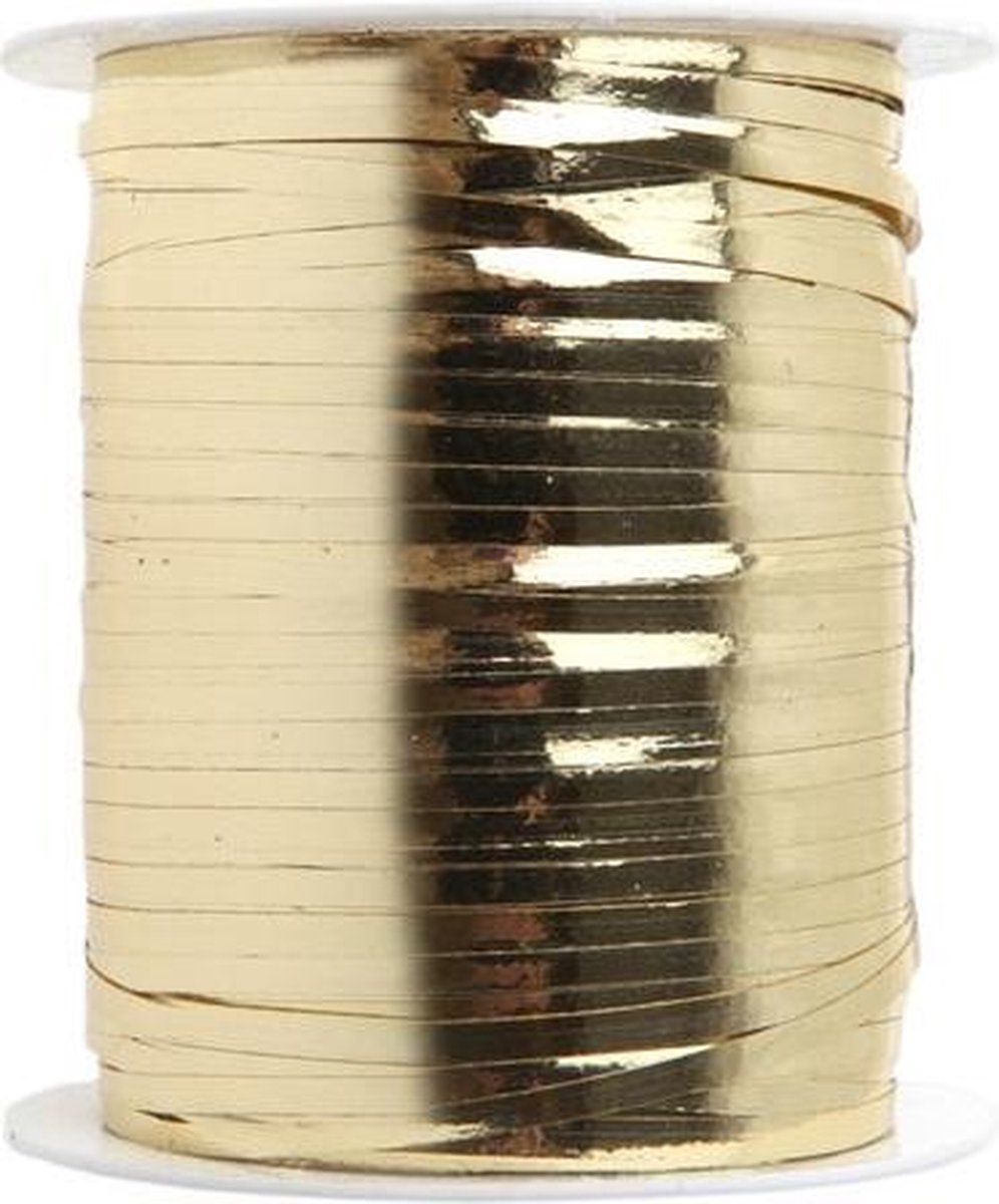 SANTEX - Bolduc lint rol goudkleurig - Decoratie > Linten en tulle